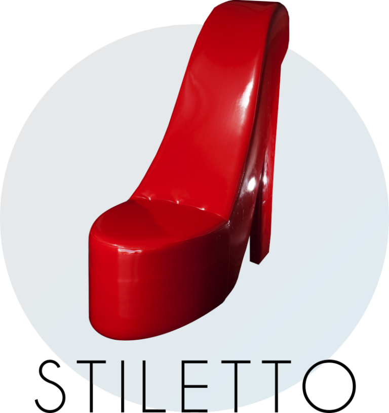 Fotel Stiletto w kształcie czerwonego pantofla na szpilce, mebel dekoracyjny do lokalu