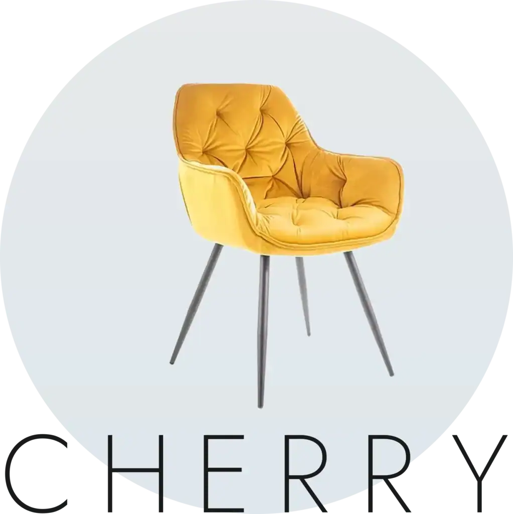 Krzesło Cherry w musztardowej tkaninie Bluvel 68
