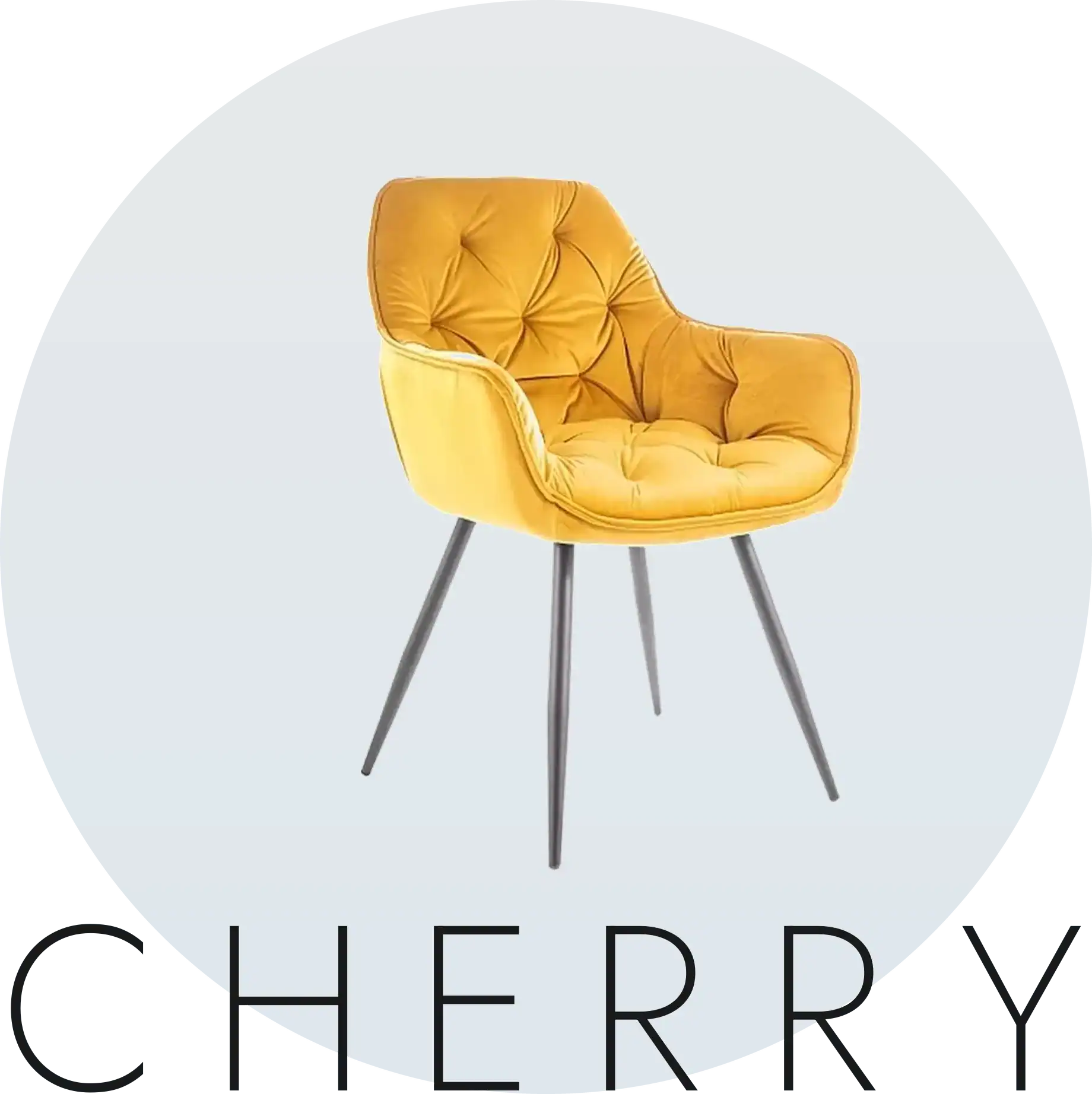 Krzesło Cherry w musztardowej tkaninie Bluvel 68