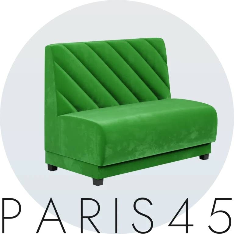 Loża Paris45 na wymiar, zielony welur, przeszycia pod kątem 45 stopni