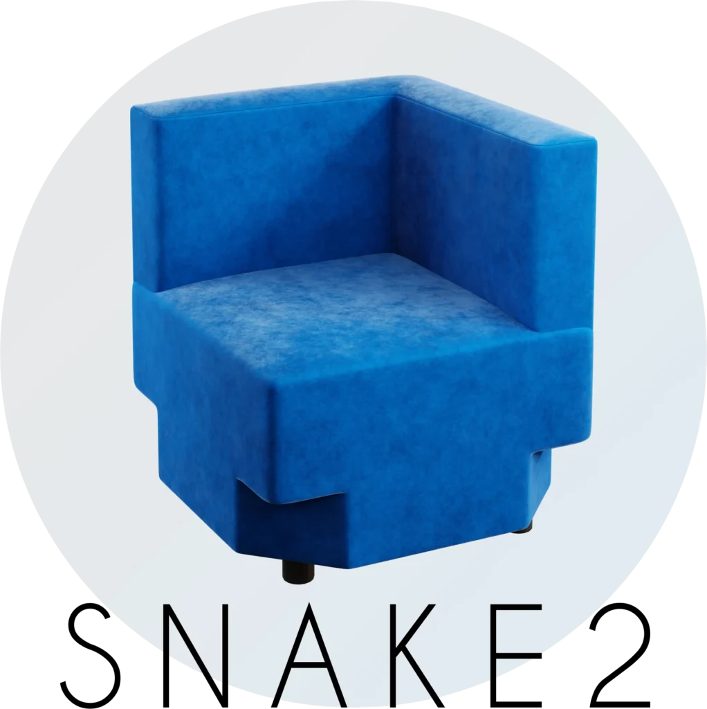 Snake 2 – tapicerowany element narożny 90° systemu modułowego Snake